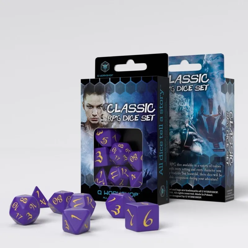 Classic RPG Purple & Yellow Dice Set 7 (Q Workshop)