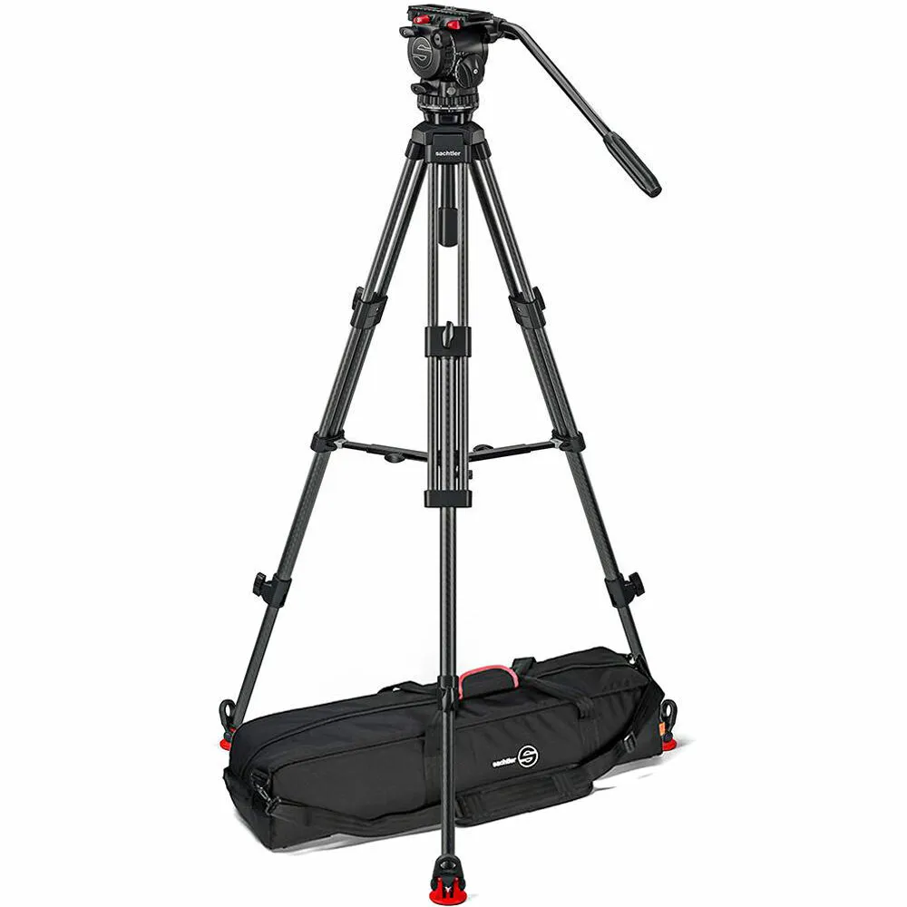 Sachtler System FSB 8 Mk II Sideload and 75/2 Carbon Fiber Tripod Legs with Mid-Level Spreader