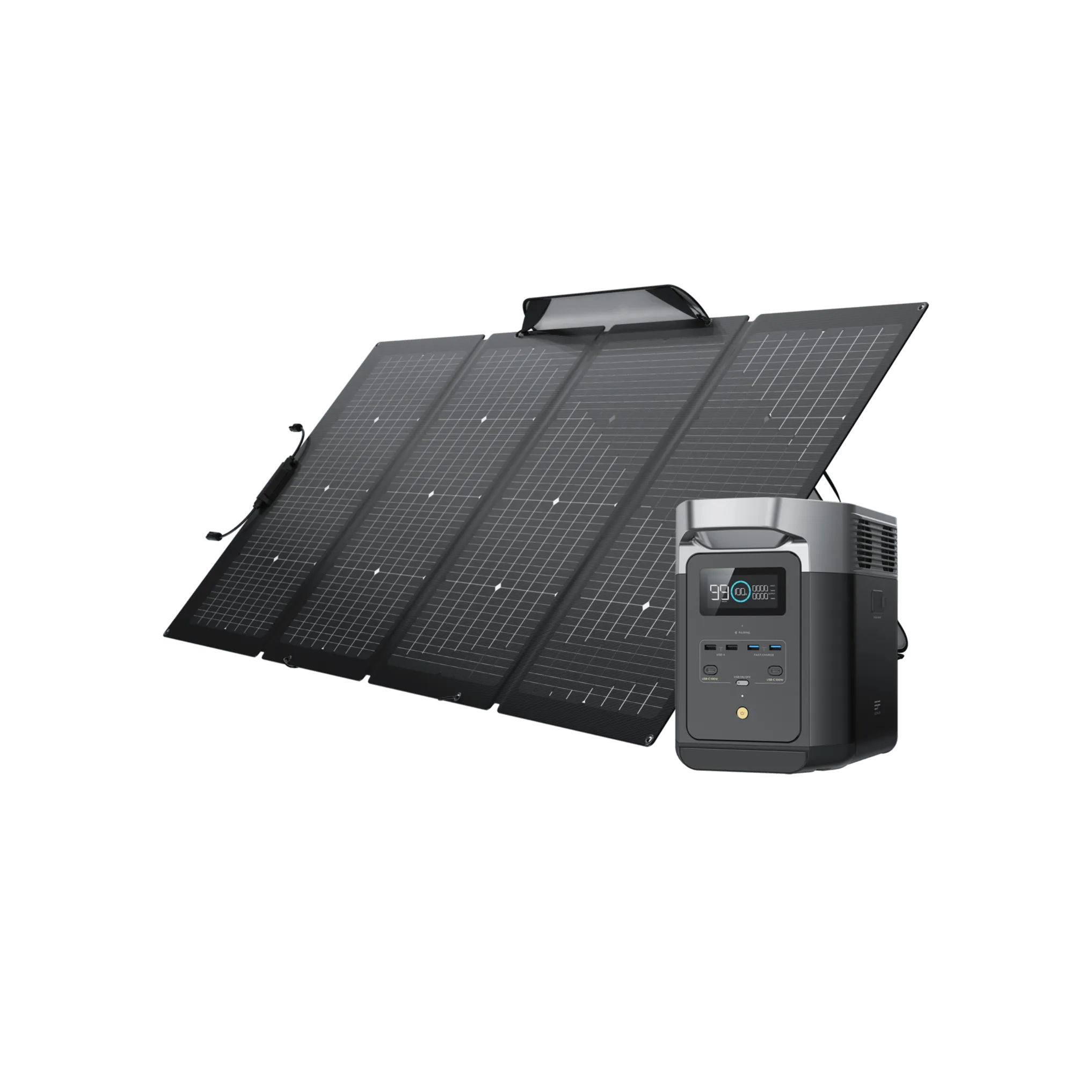 EF ECOFLOW Solar Generator DELTA2 with 220W Solar Panel, LFP(LiFePO4) Battery