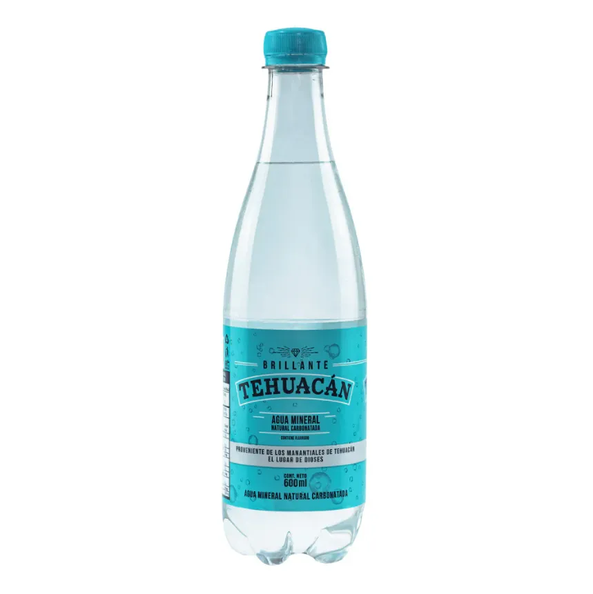 Caja de agua MINERAL Tehuacan Brillante 12x600ml Plastico-101017
