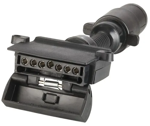 7 Pin Flat (Trailer) to 6 Pin Round Small Female (Car)