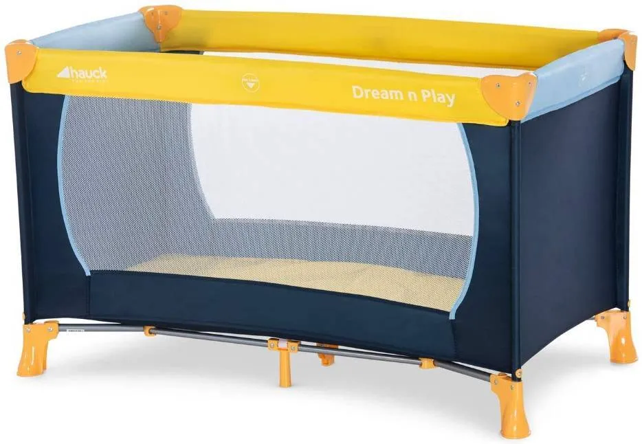 Hauck travel baby crib/cot with lorelli bamboo foldable mattress air comfort