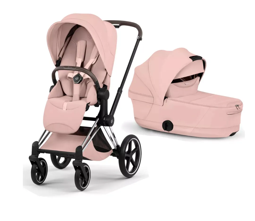 Exclusive LUXURY CYBEX platinum PRIAM/peach pink  pram/stroller/pushchair for babies/ bassinet or sitting position