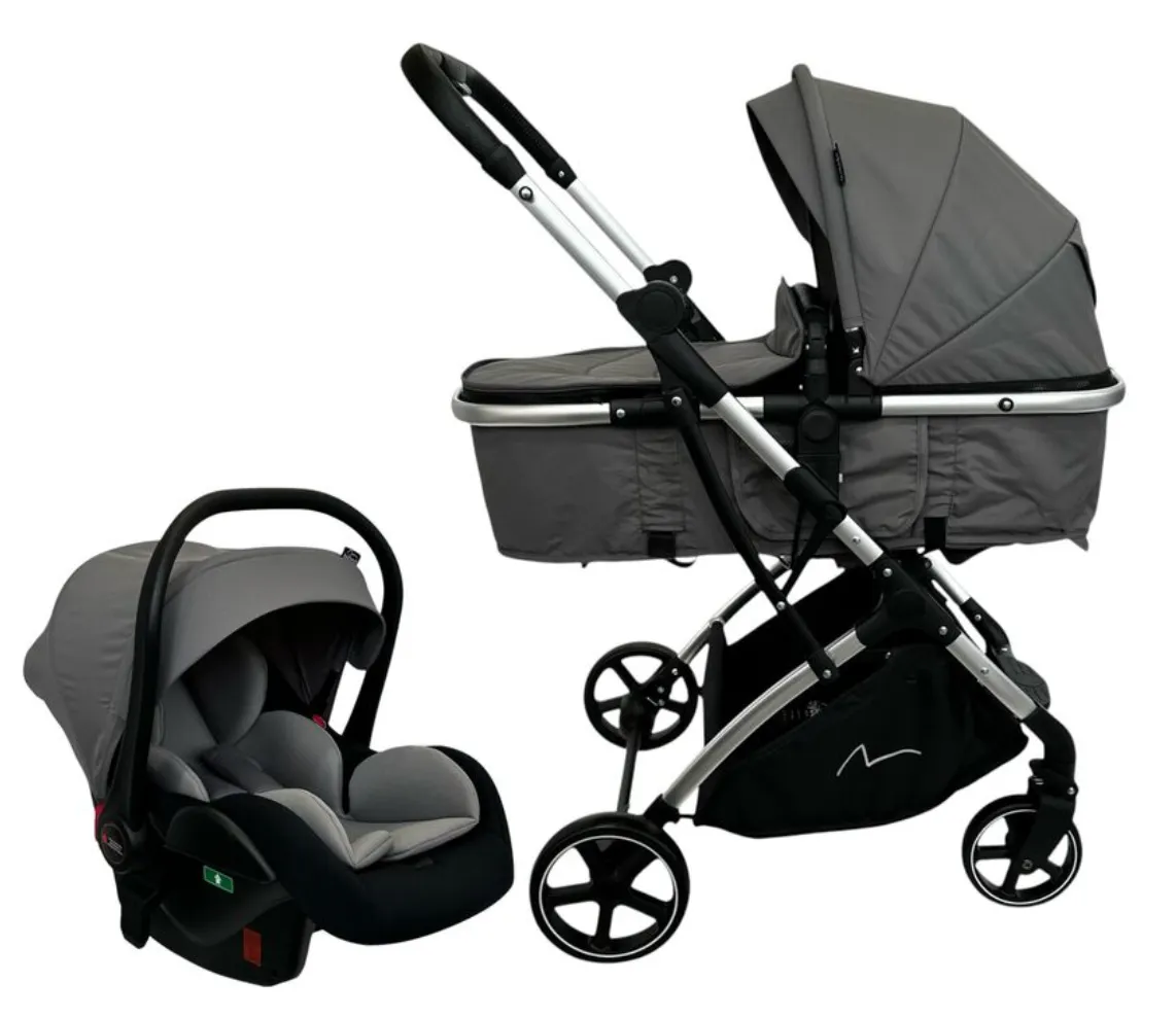Byberit Eco 2in1 convertable stroller and carseat (or without),grey
