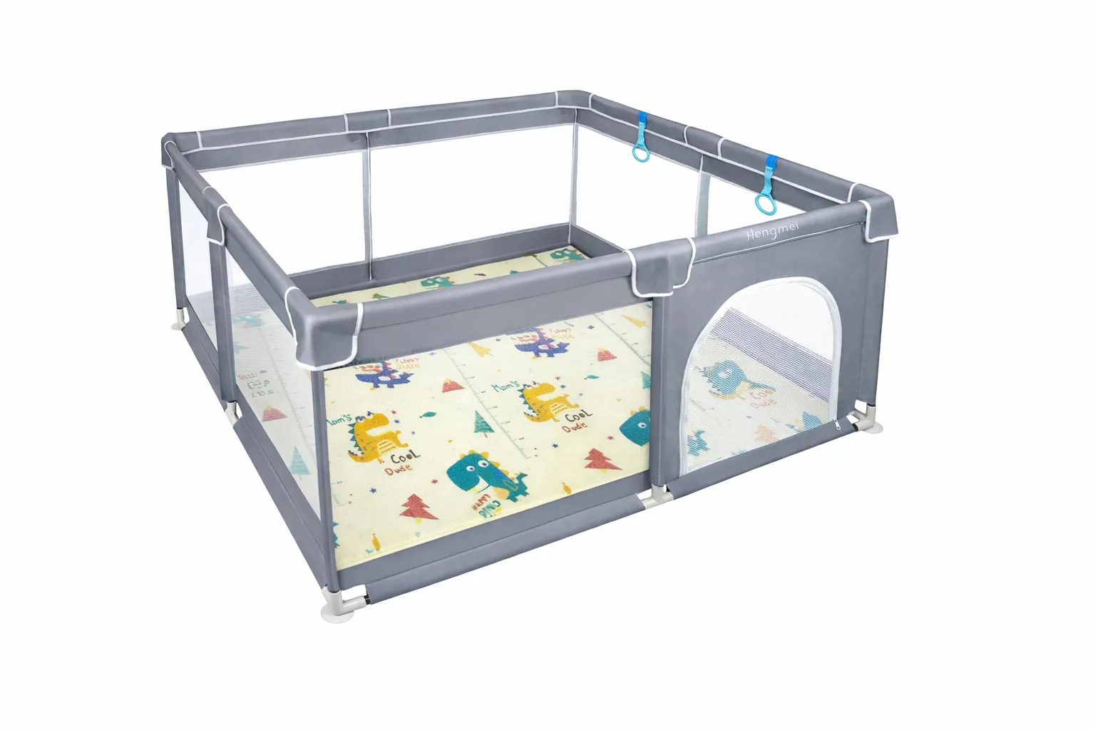 Playpen XXL 120x180, soft grey, plus Soft Playing Mat