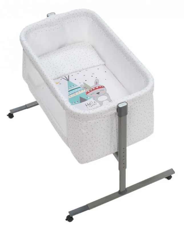 Baby sleeping mini crib/cot, next to me, interbaby color white, with mattress