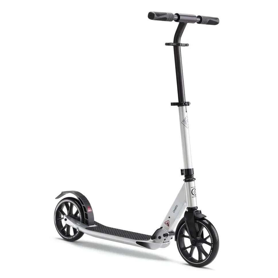 Oxelo town 5 scooter for teenagers, silver or orange