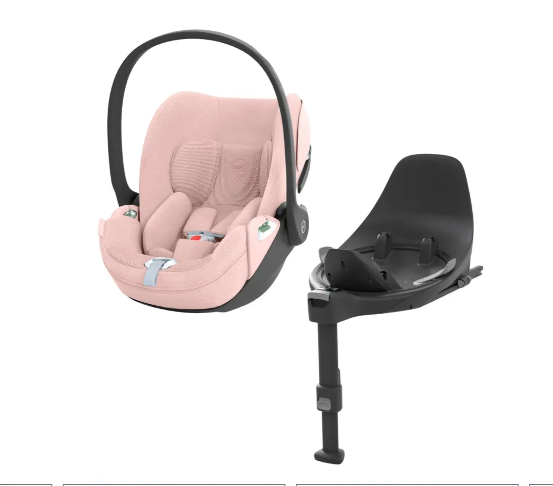 Cybex Platinum Cloud-T baby carseat with rotating isofix base/ peach pink. NEW