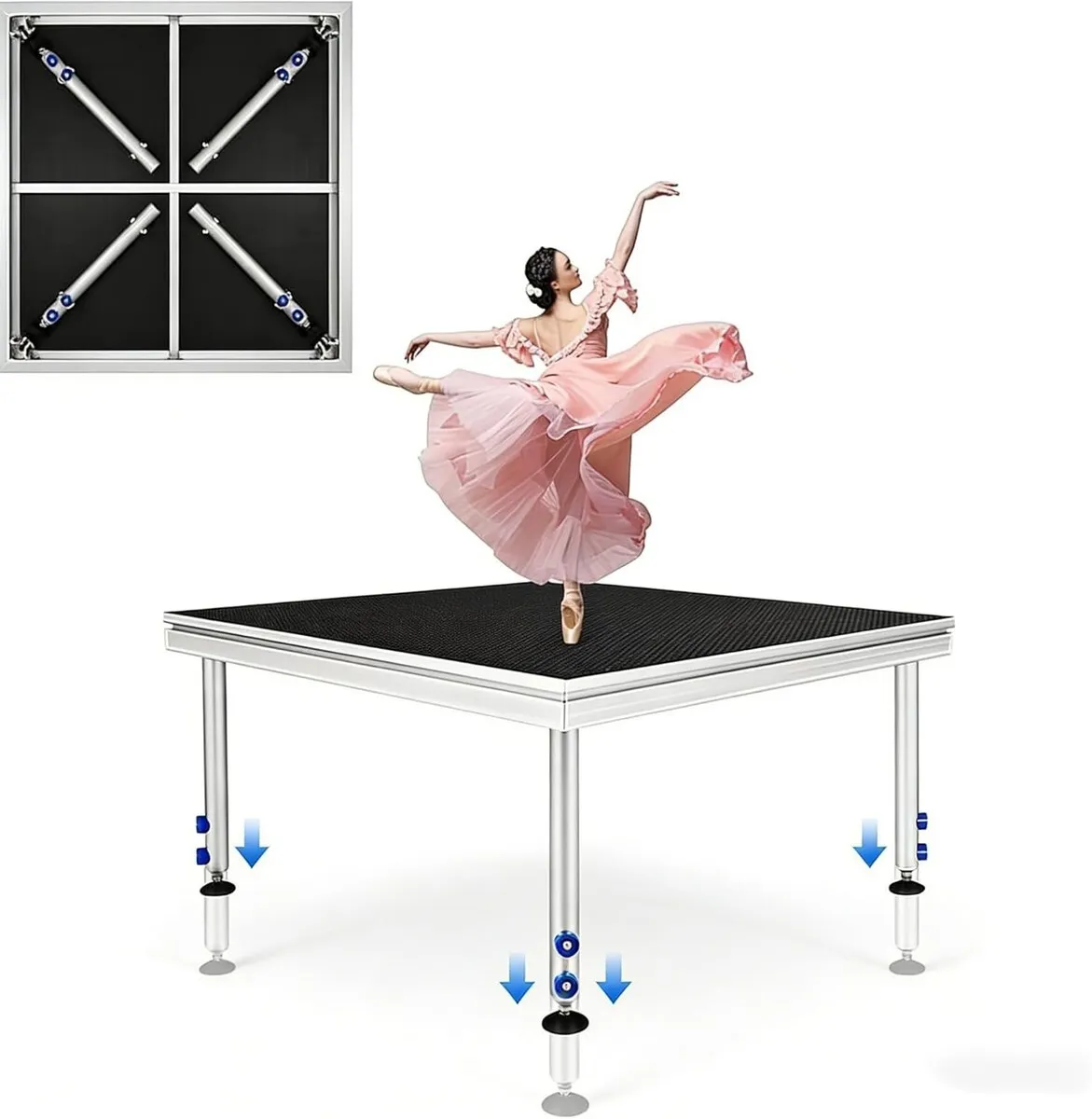 4x4 Portable Adjustable Height Stage