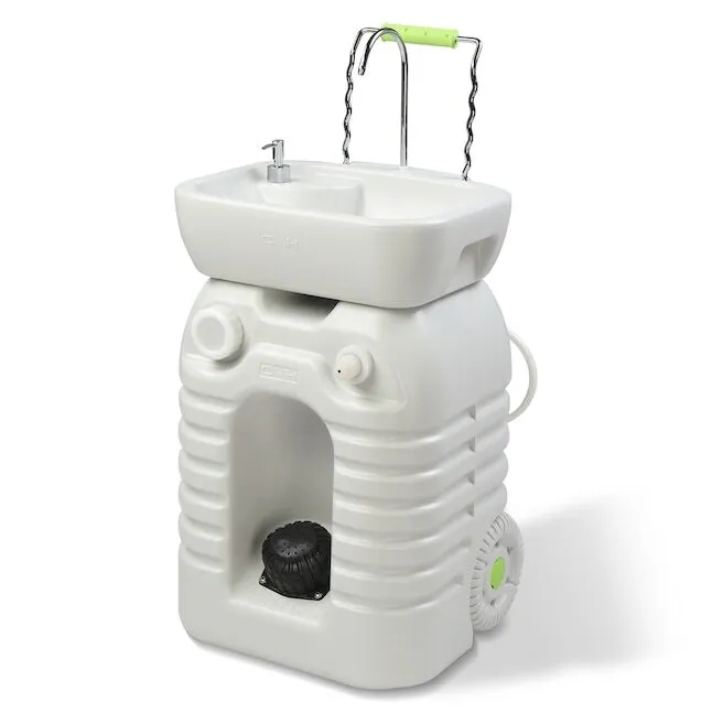 45 Liter Rolling Portable Sink with Towel Holder and Soap Dispenser