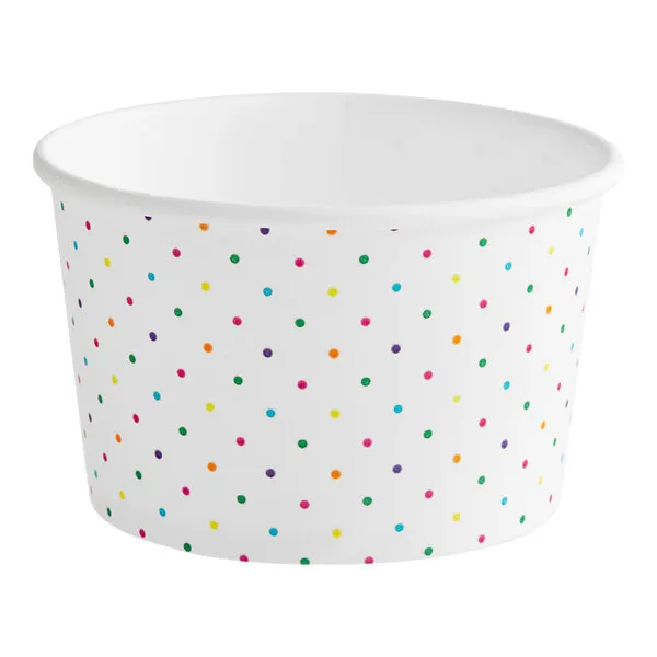 50 Polka Dot Paper Cups + 50 Eco Spoons