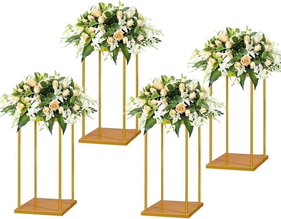 Gold Square Floral Stand