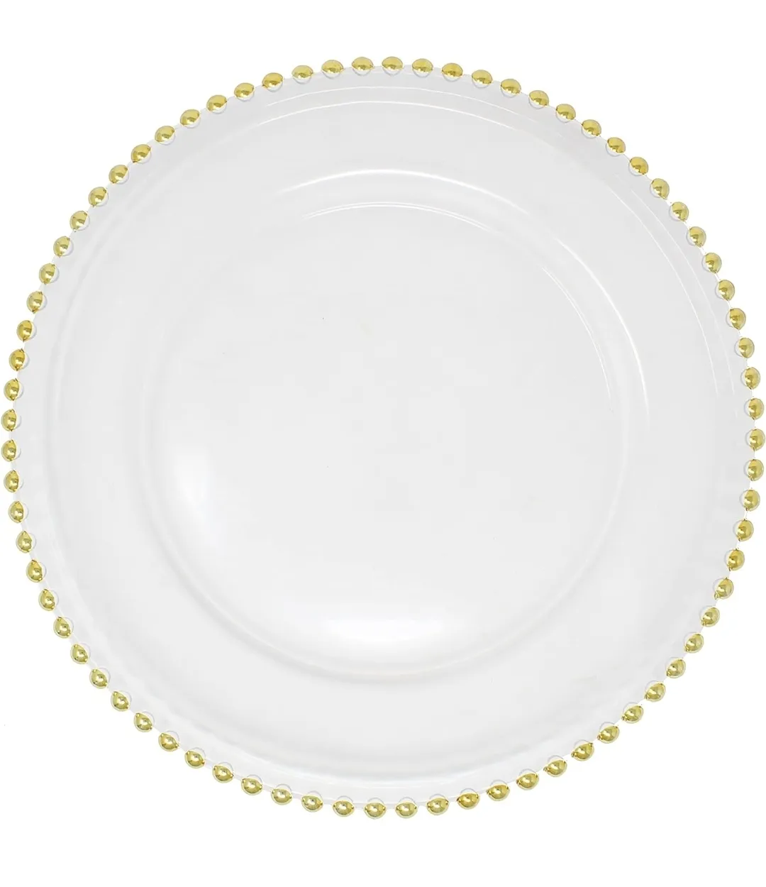 Glass Gold Beaded Rim Charger plate 