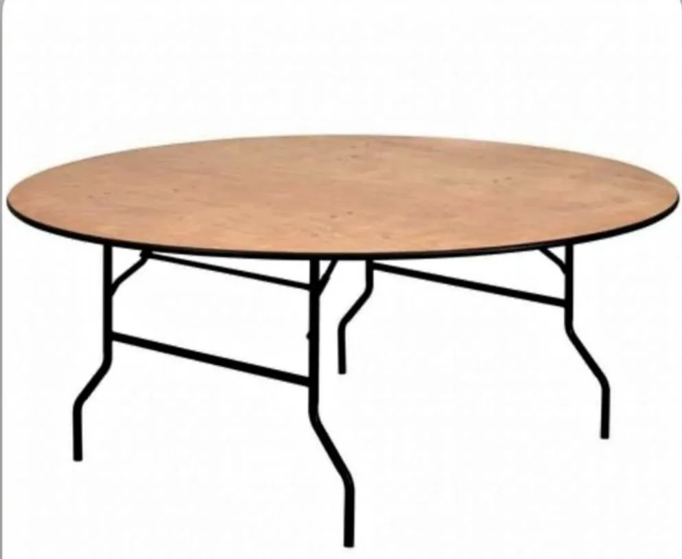 Round Wood Folding Table 