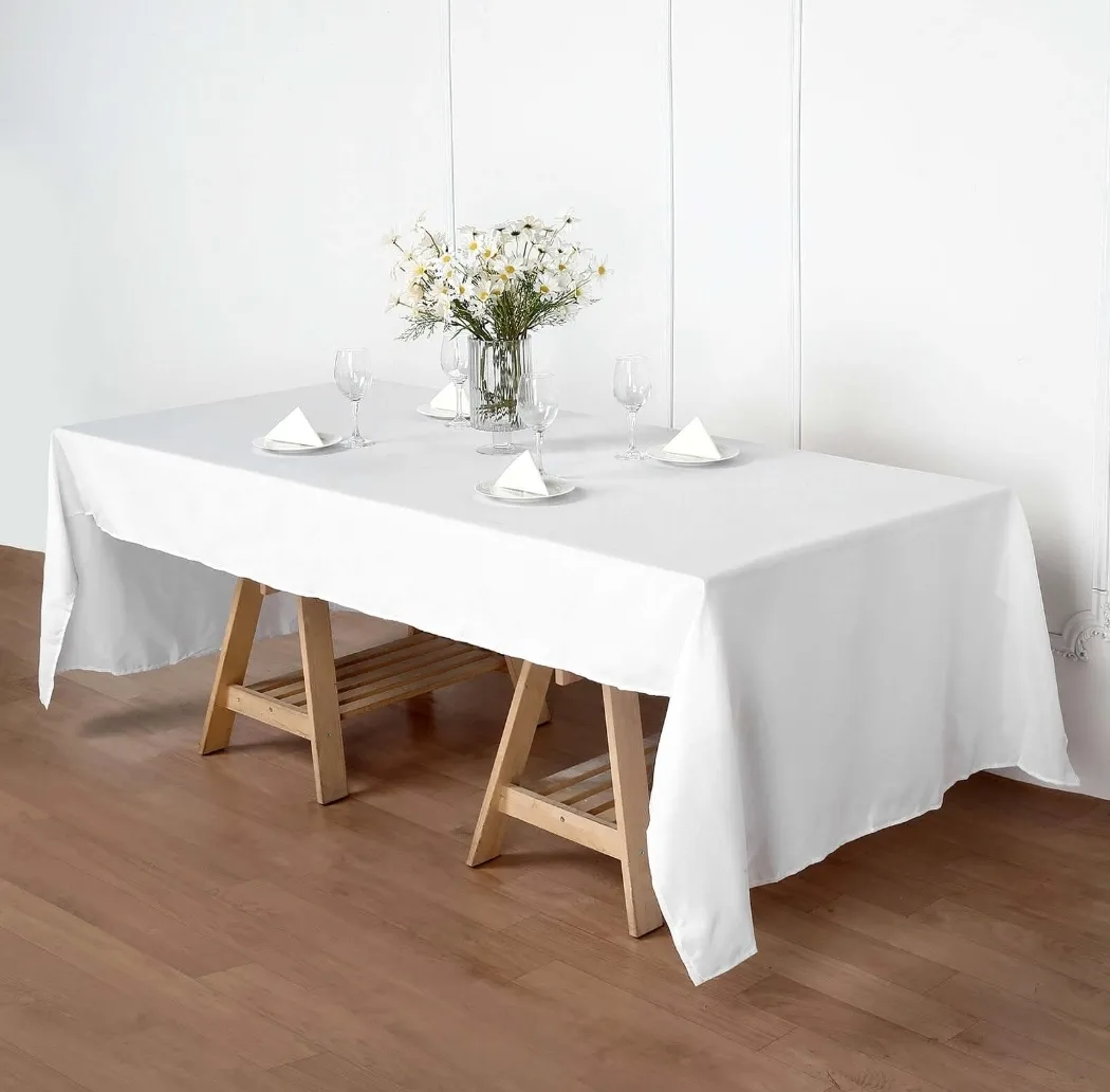 54X120 White Rectangle Tablecloth