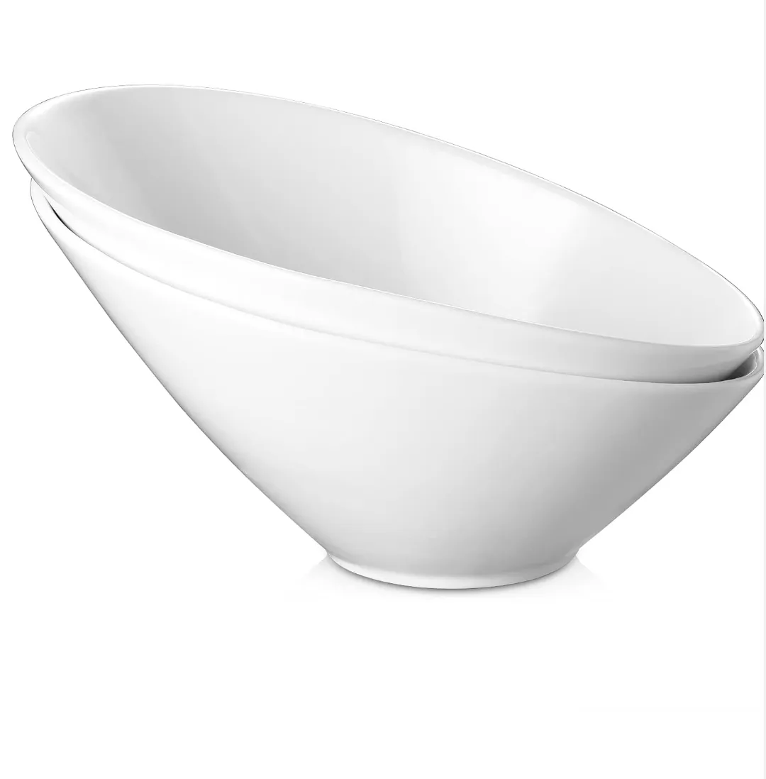 Slanted Porcelain Serving Bowl