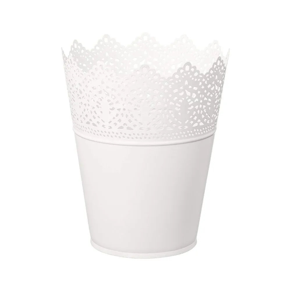 White Metal Flower Pot