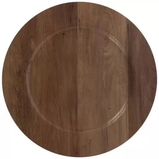 Light Brown Wood Grain Charger Plate