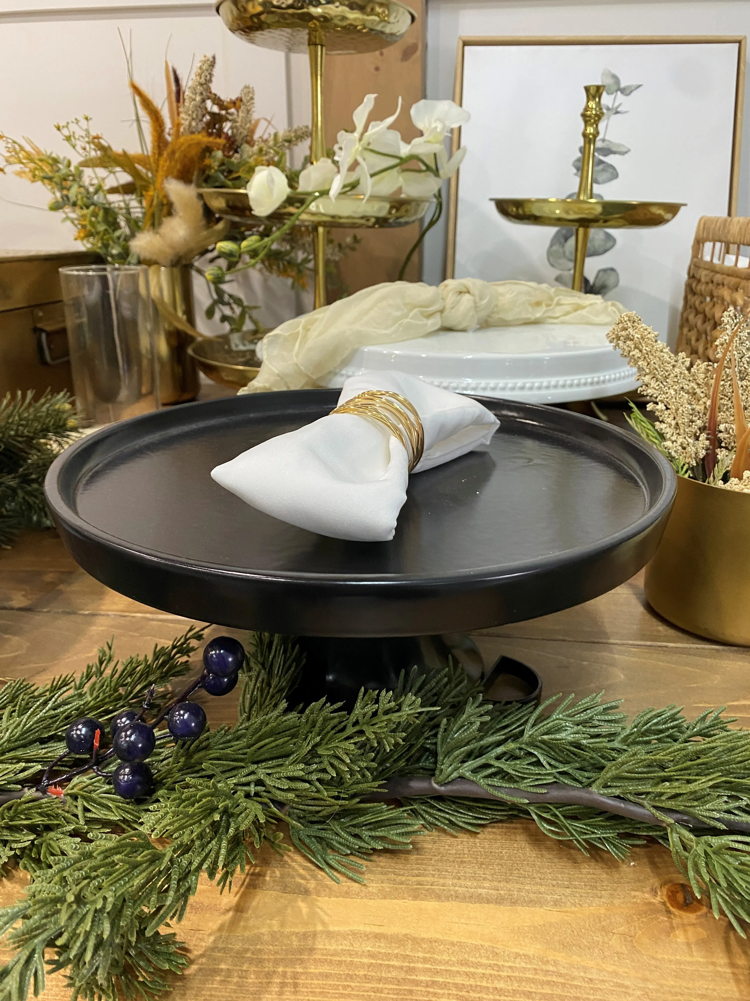 Black Porcelain Cake Stand