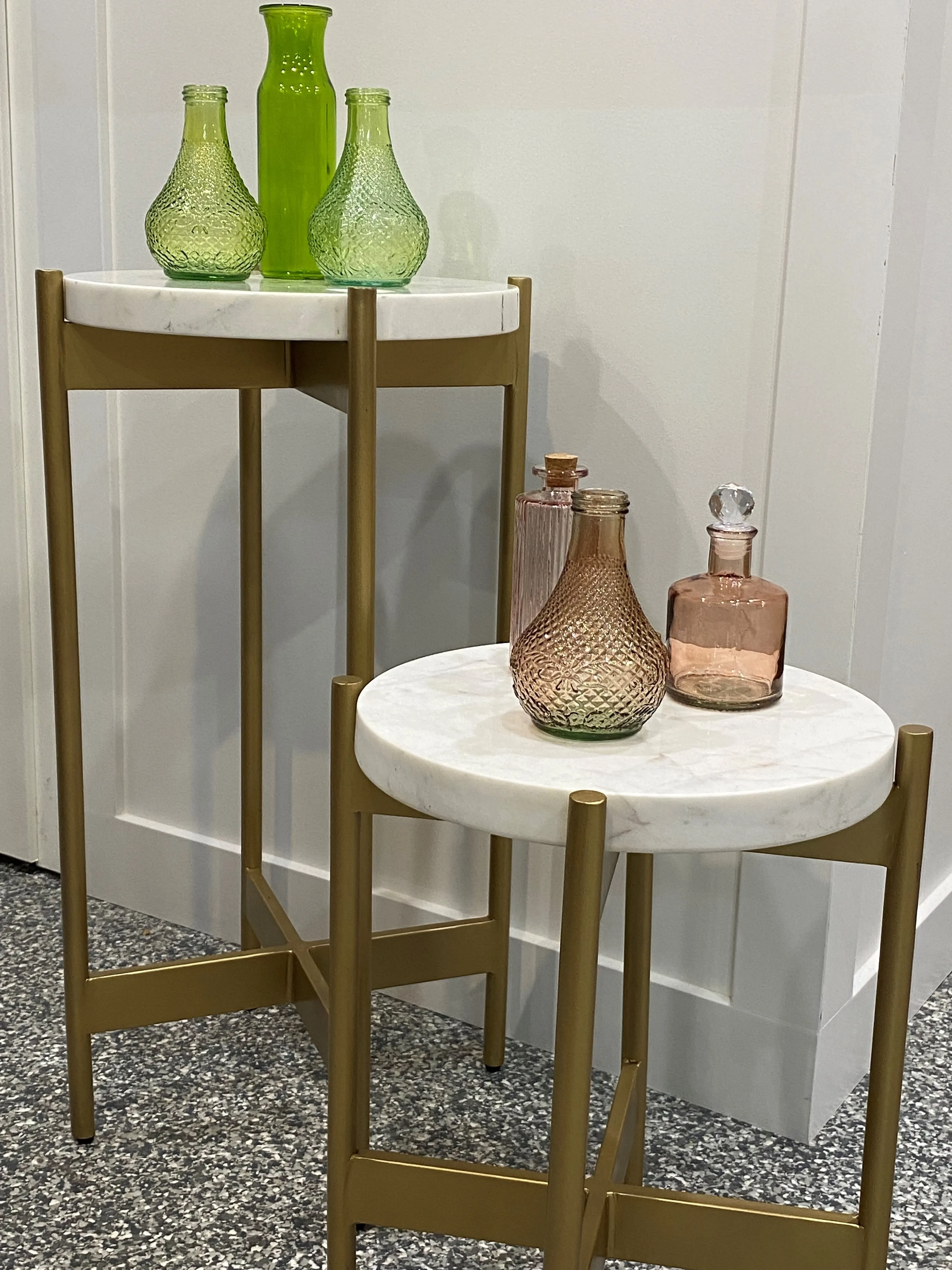 Gold and Marble Side Table (2 Sizes)