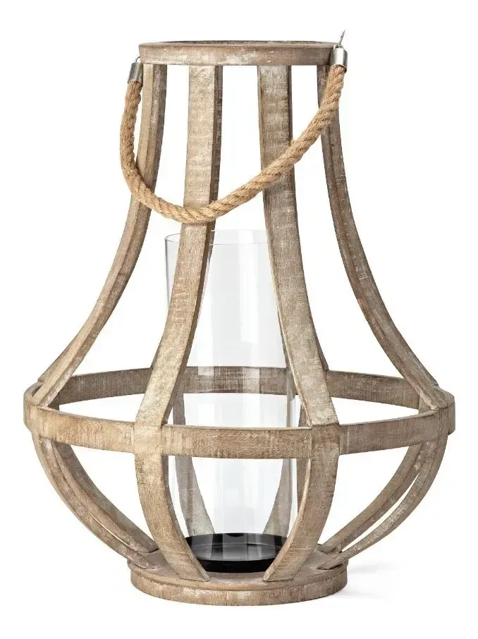 Wooden Chandelier-Style Candle Holder