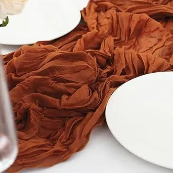 Burnt Orange Cheesecloth Table Runner