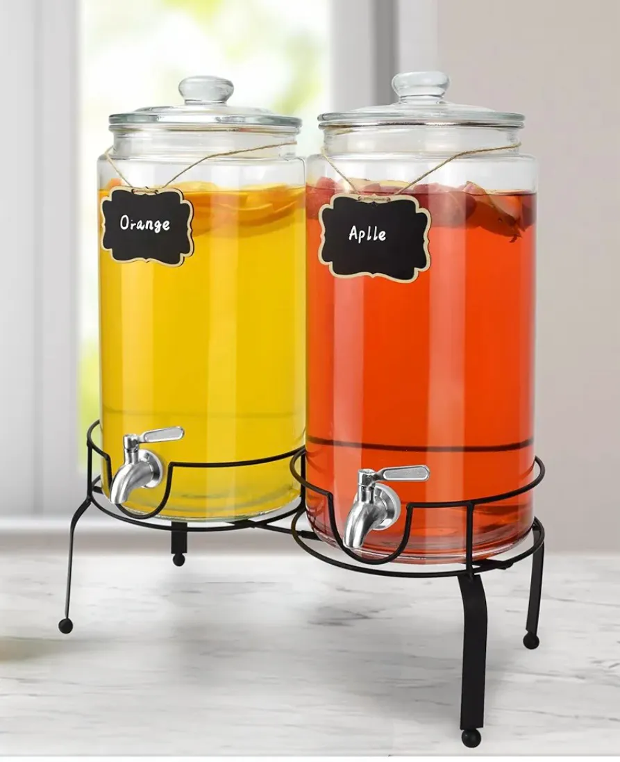 Glass Double Beverage Dispenser