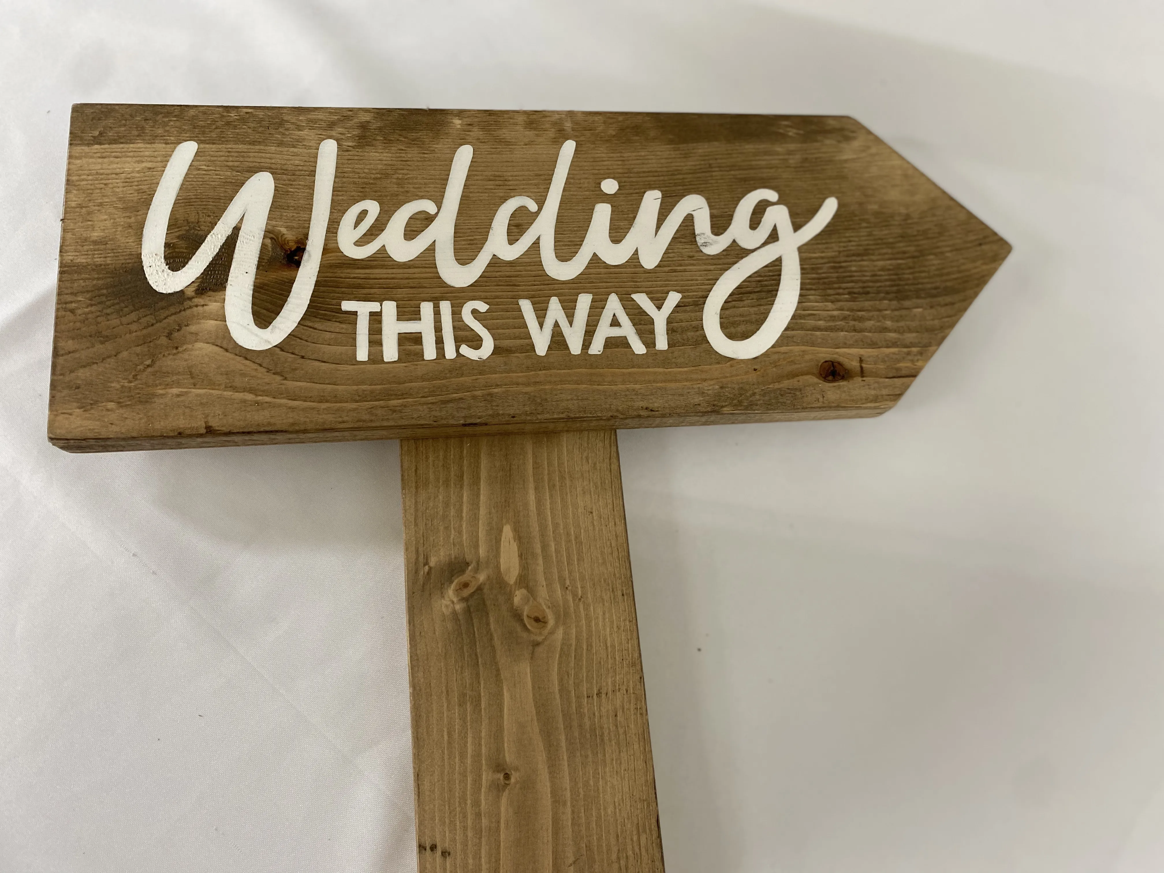 Wedding This Way Wooden Sign