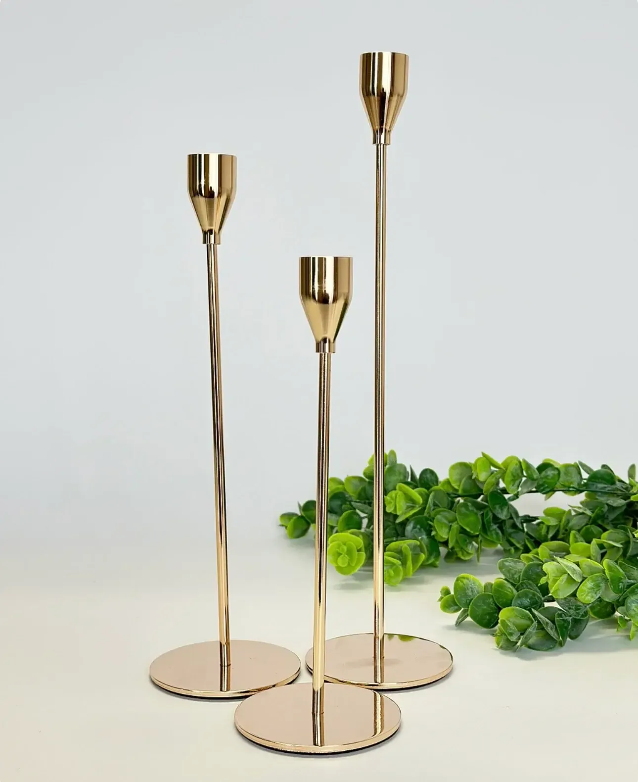 Rose Gold Tapered Candlestick