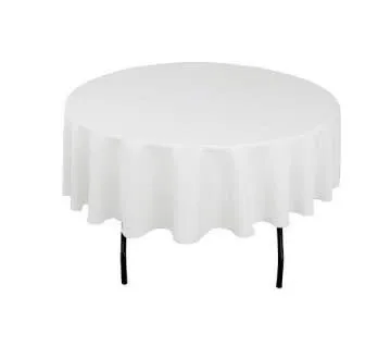 90" Round Tablecloth, White (Lap Length)