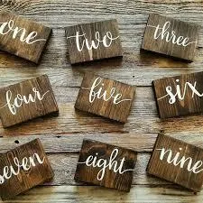 Wooden Block Table Numbers 1-16