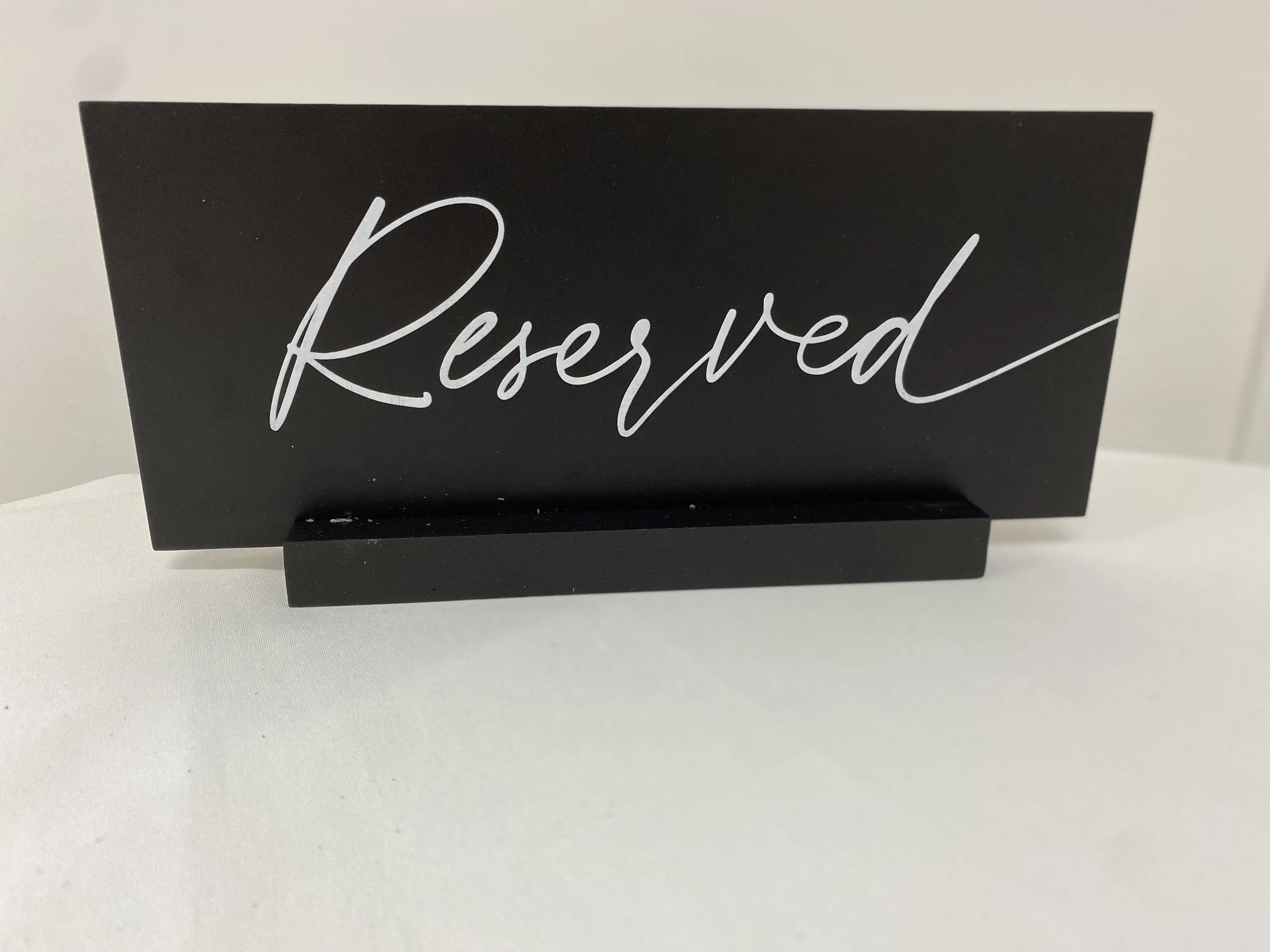 Modern Black "Reserved" Sign