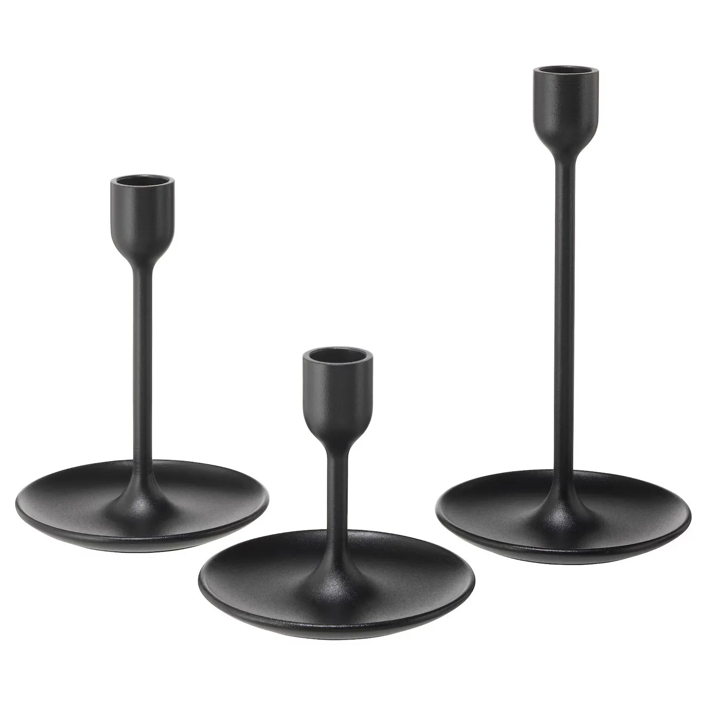 Modern Matte Black Tapered Candlestick (4", 6" and 8")