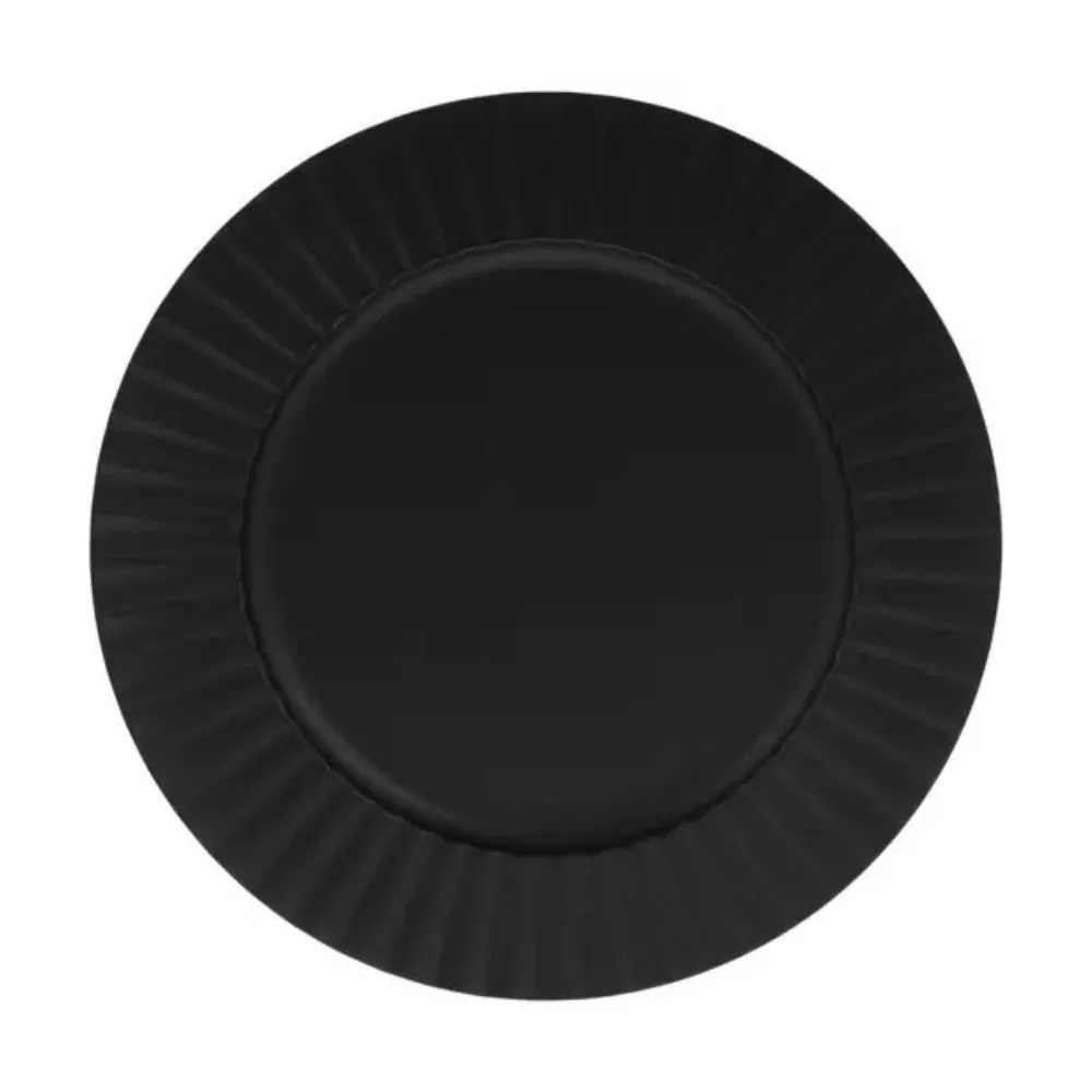 Black Ribbed Charger