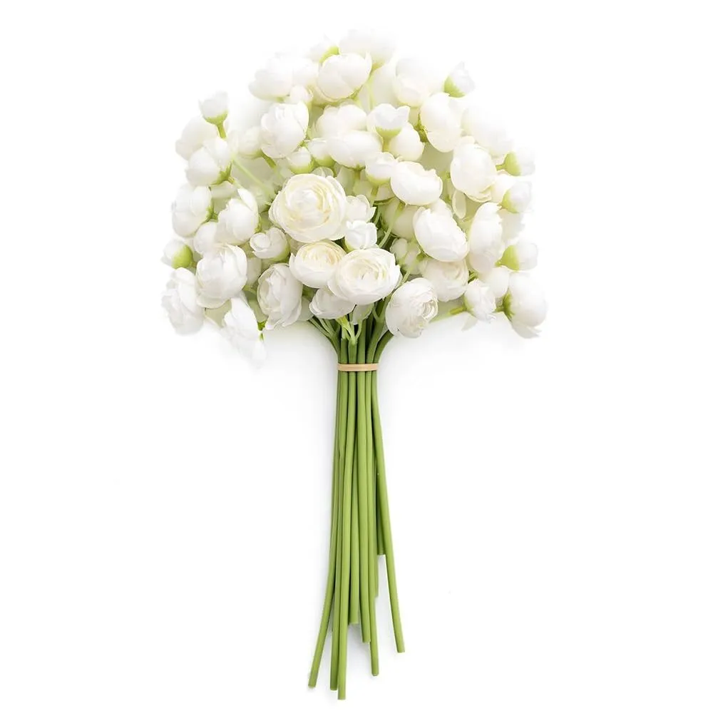 Mini White Ranunculus Stems