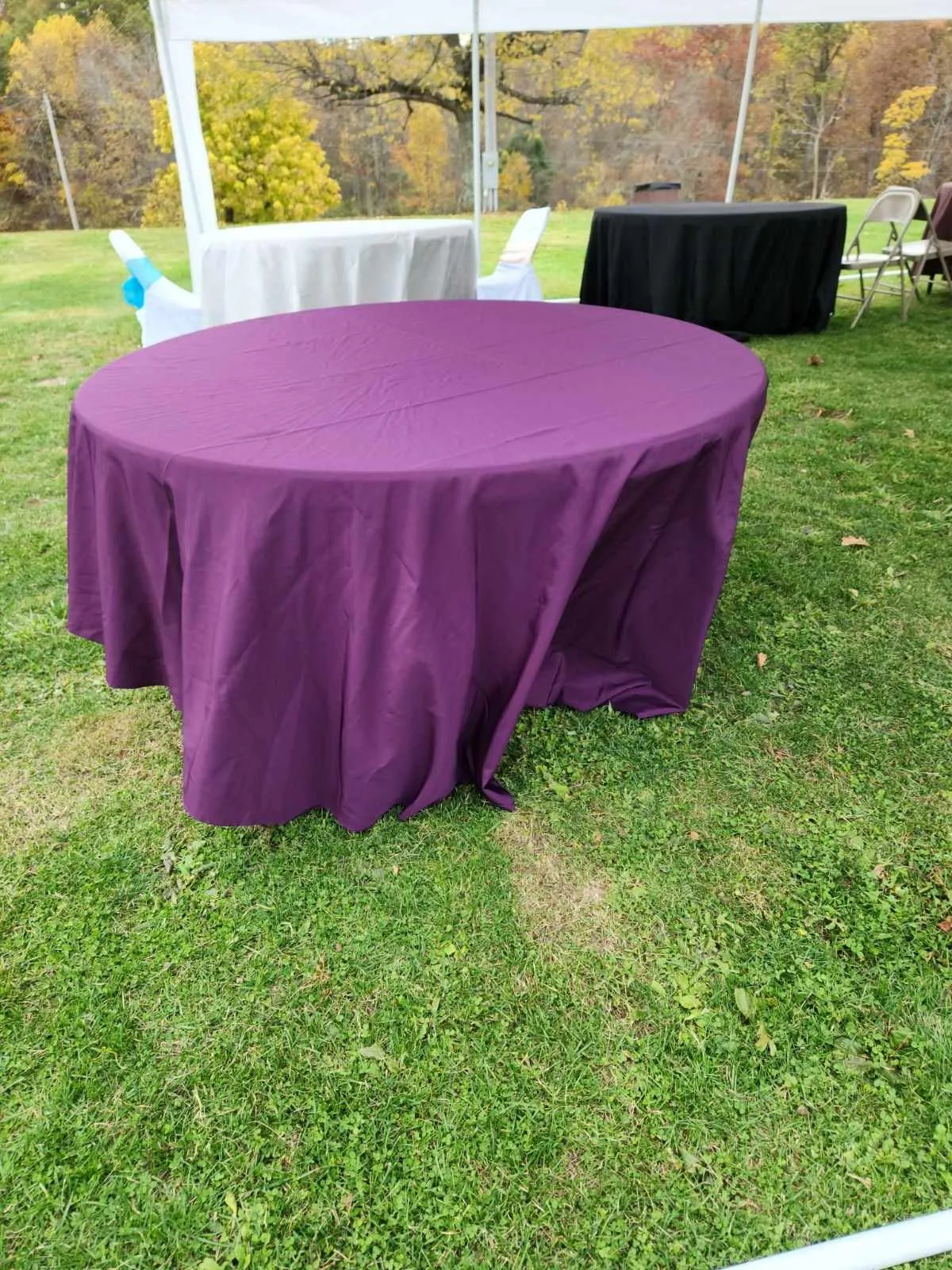 Plum tablecloth 120" Inch round 