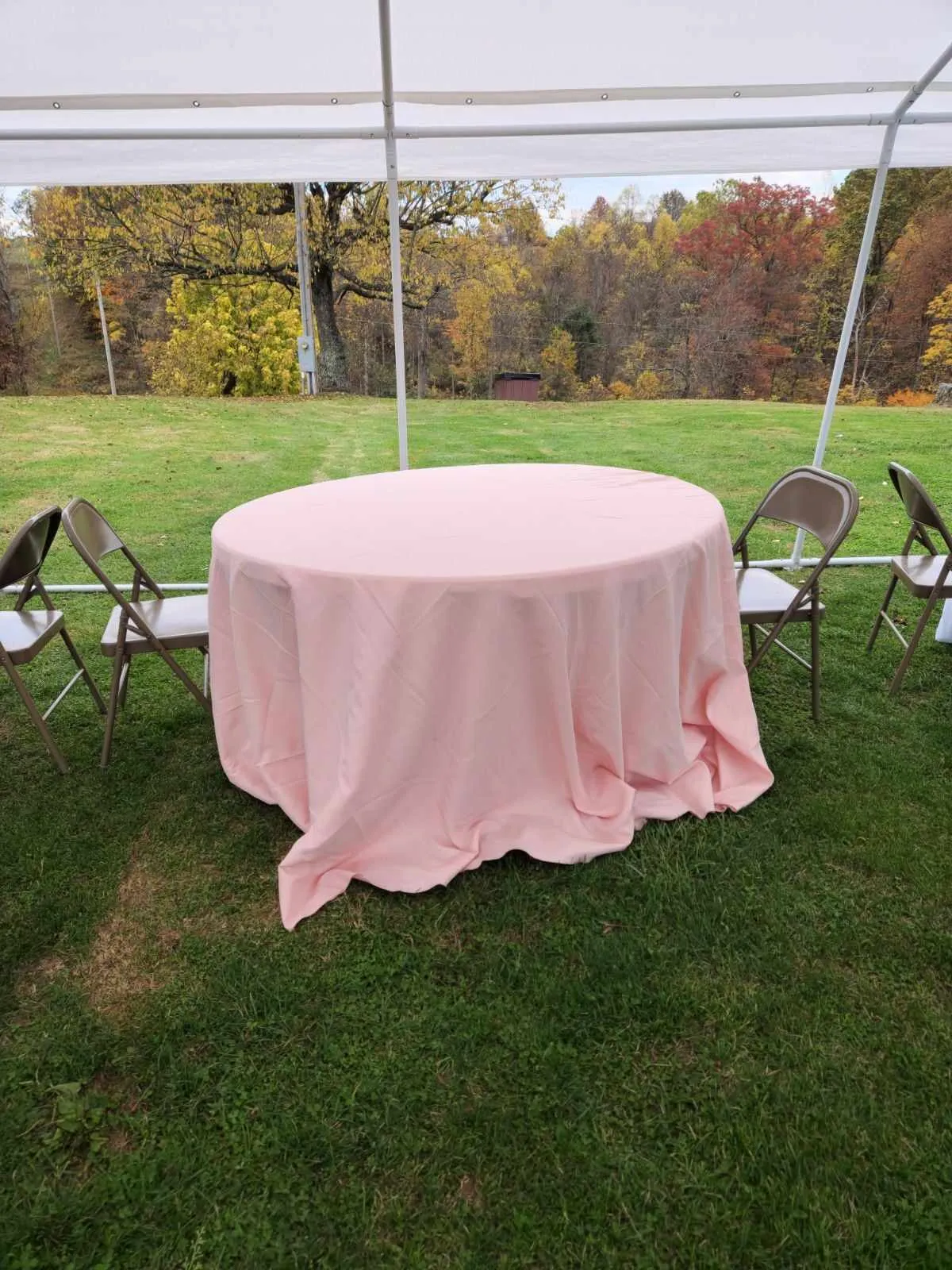 Blush Tablecloth 132 Inch round 