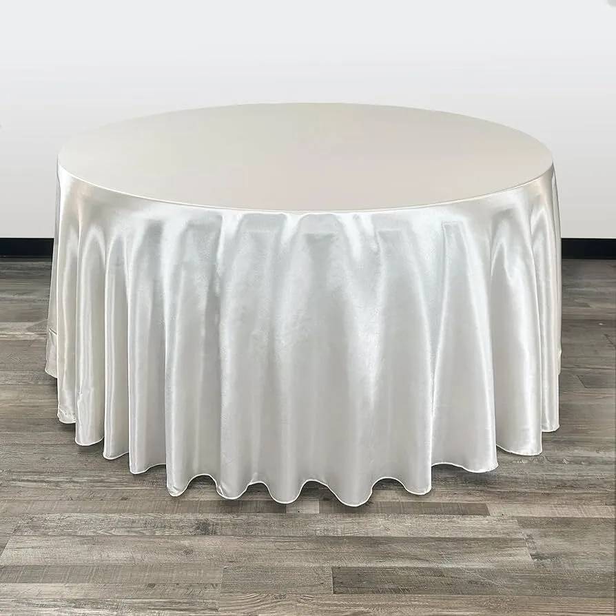 Ivory Silk Tablecloth 120" Inch round 