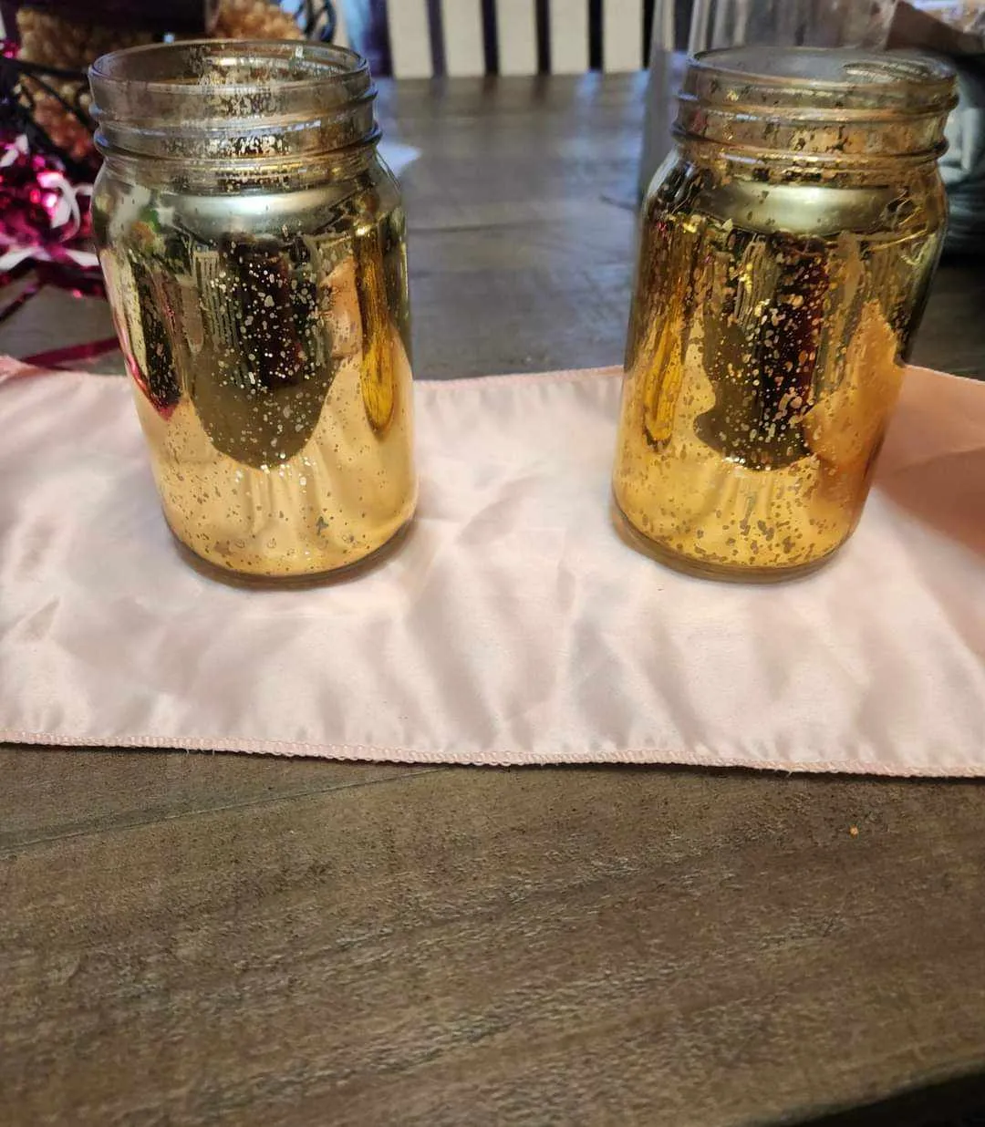 Gold Glittery Mason Jars