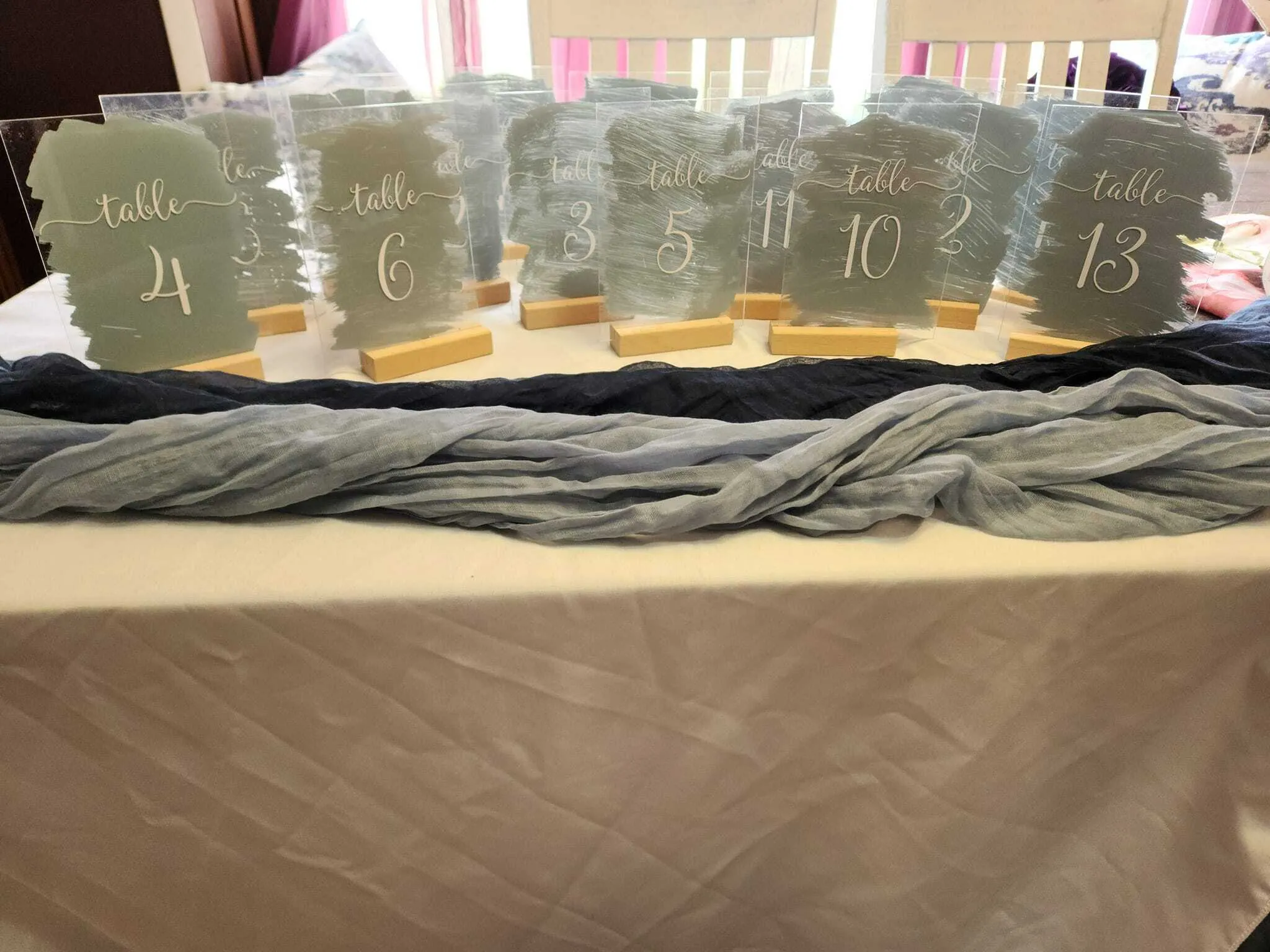 Dusty Blue Table Numbers