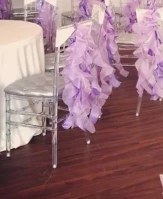 Curly Light Purple Chair Sashes