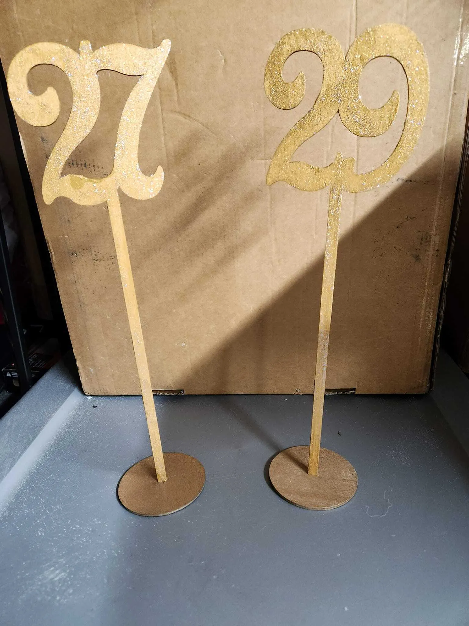 Gold Glitter Table Numbers  1-30 
