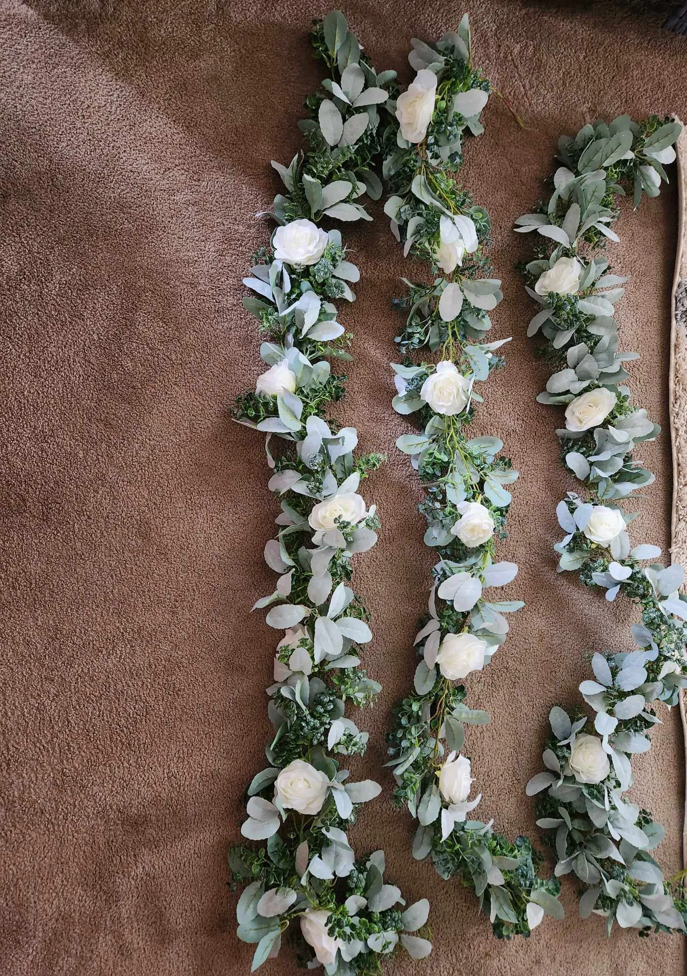 white flower garlands