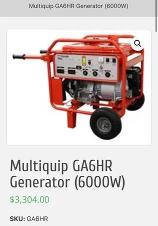 6kw multiquip generator