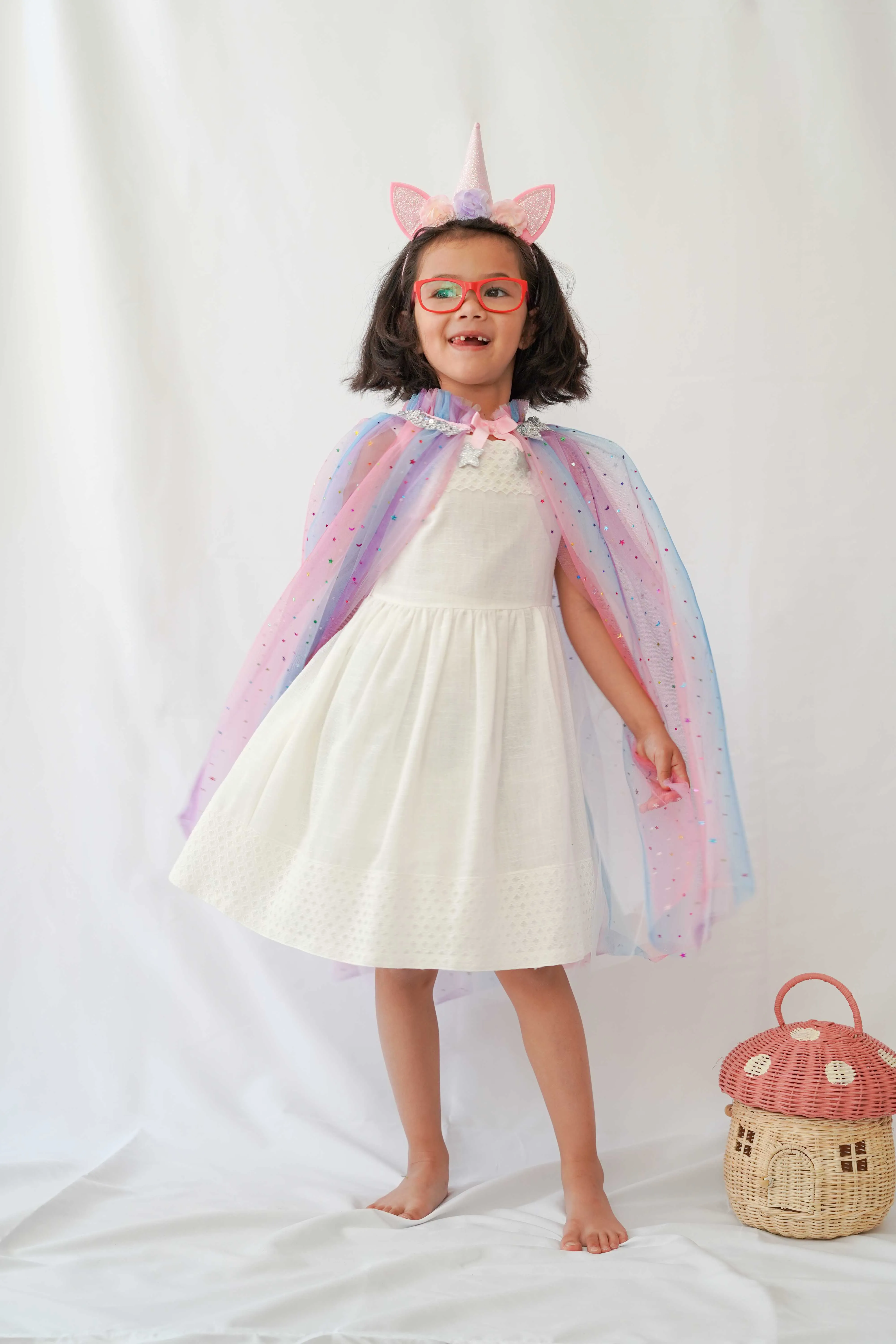 sparkle and Shine Rainbow unicorn Cape and Headband