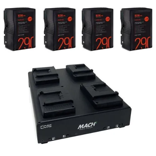 4x B-Mount 290WH Batteries + Quad Charger