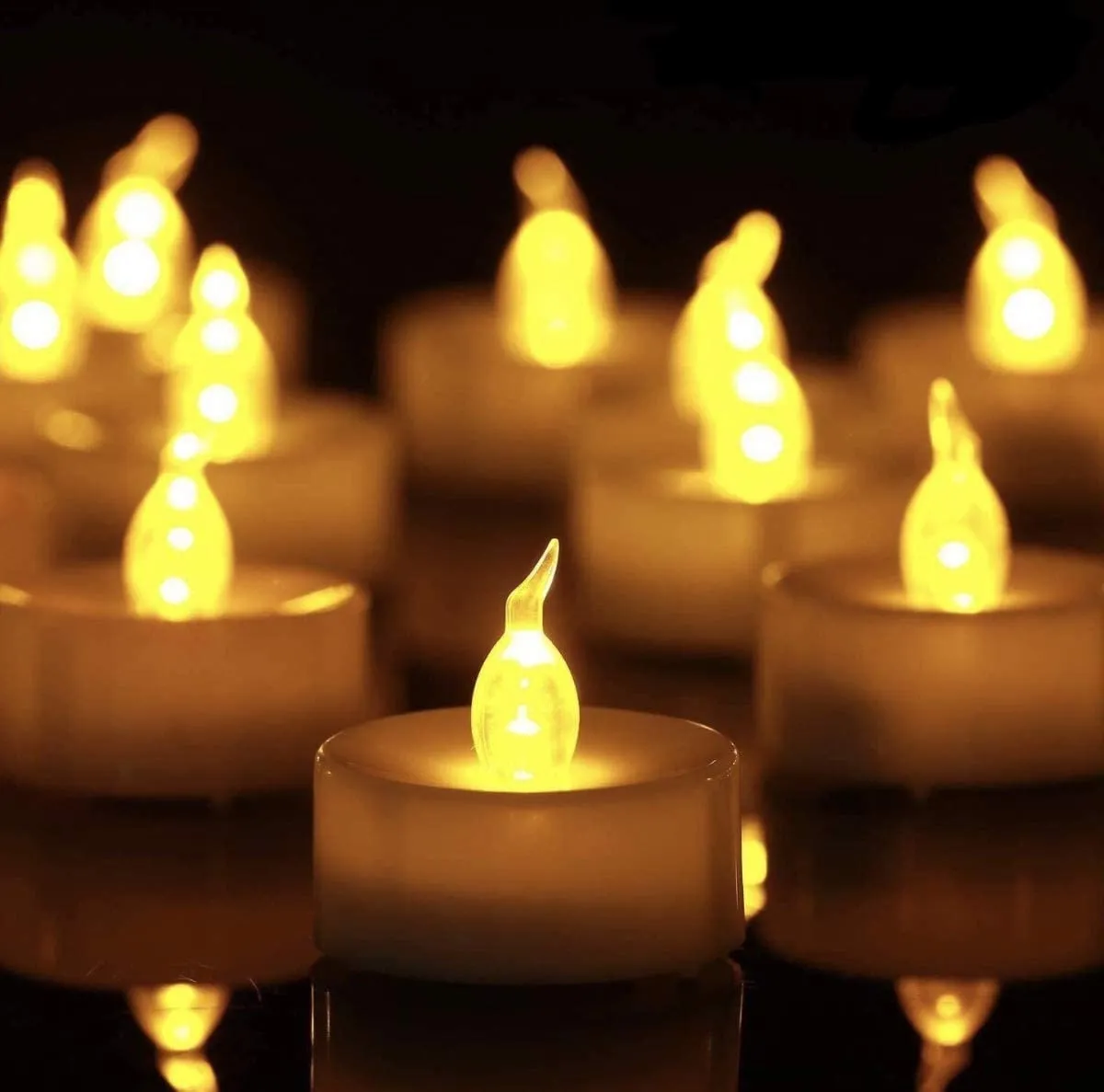 LED: TEALIGHTS white (set of 150) warm light FLAMELESS CANDLES