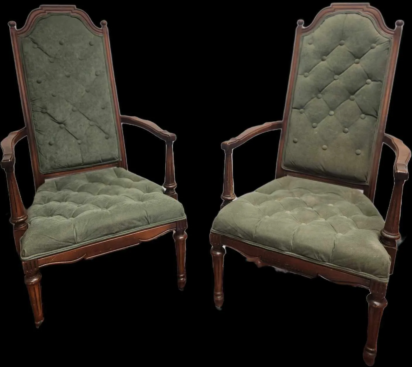 SEATING: vintage antique olive dining chair high back (max 2)