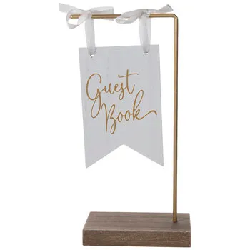 SIGN: small guest book pendant wood 