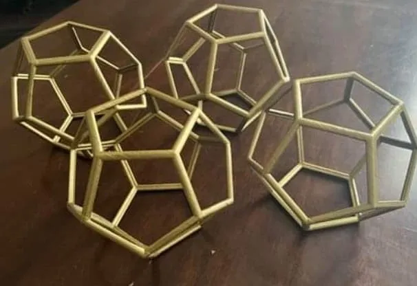 TABLESCAPES: pentagon geometric shapes 12 sided shape gold